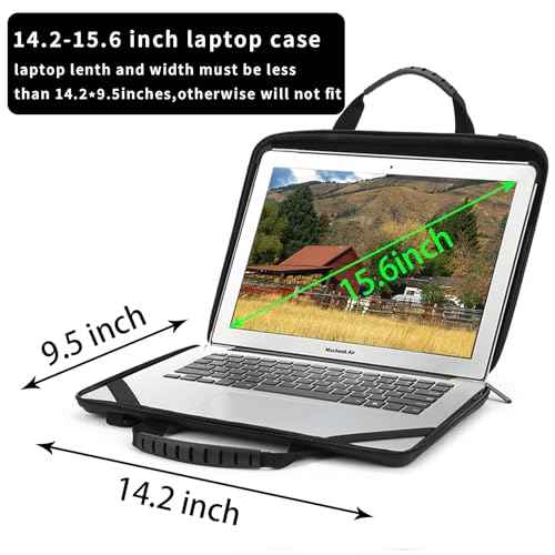 BUG 14.2-15.6 Inch Laptop Case Hard Shell, Protective Laptop Carrying Case with Stand for Heat Dissipation
