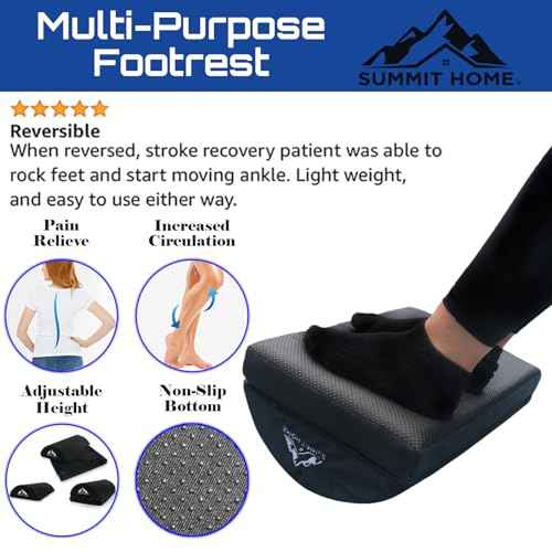 Ergonomic Under Desk Foot Rest for Office Use ? Adjustable Height Memory Foam Foot Stool Under Desk for Office Chair, Gaming Chair, Home & Car ? for Back, Knee, Hip & Foot Pain Relief