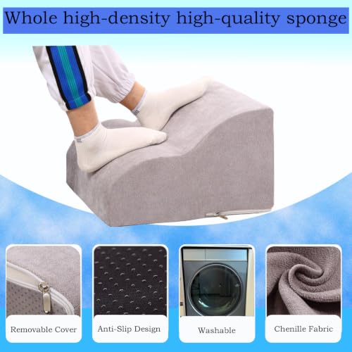 OpyTikar Foot Rest for Under Desk, 3-Tier Ergnomic Foot Stool - Light Grey (Standard)