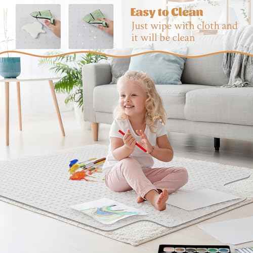 KMAT Office Chair Mat for Carpet, Computer Desk Mat,Clear Desk Chair Mat for Home Office Rolling Chair,Heavy Duty Floor Protector-Easy to Clean,Anti-Slip-36 x48 with Lip