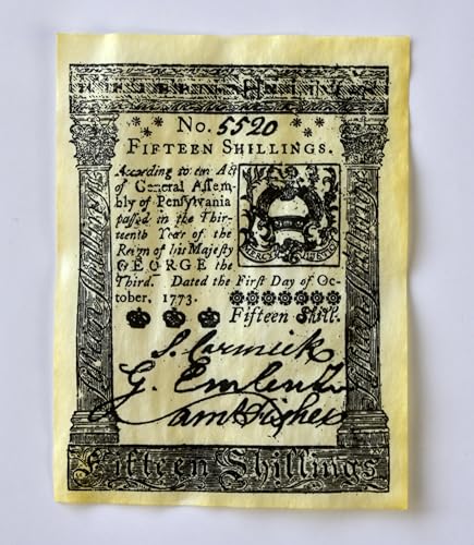 Our Amendments Colonial & Revolutionary Currency Set A 9" x 4" - 7 Replica Banknotes in Envelope