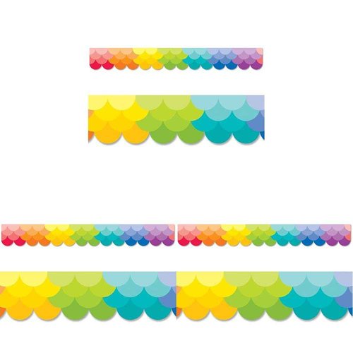 CTP Ombre Rainbow Scallops Bulletin Board EZ Border (Creative Teaching Press 10569) (Pack of 3)