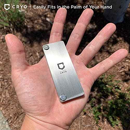 CRYO Crypto Seed Phrase Storage - Bitcoin Stainless Steel Wallet - Crypto Recovery Seed Phrase Backup - Cold Storage Cryptocurrency Backup - Store 12 to 48 Words (SLIM)
