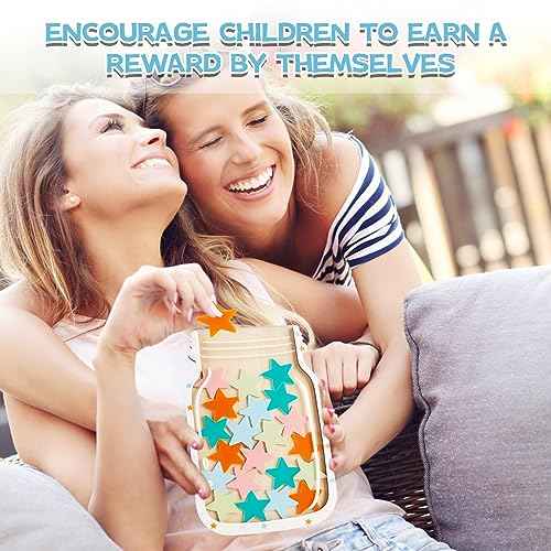 Magnetic Reward Jar, Classroom Reward Jar for Kids, Personalized Stars Reward Jar for Students Kids Behavior, Magnetic Reward Chart for Classroom Board Home