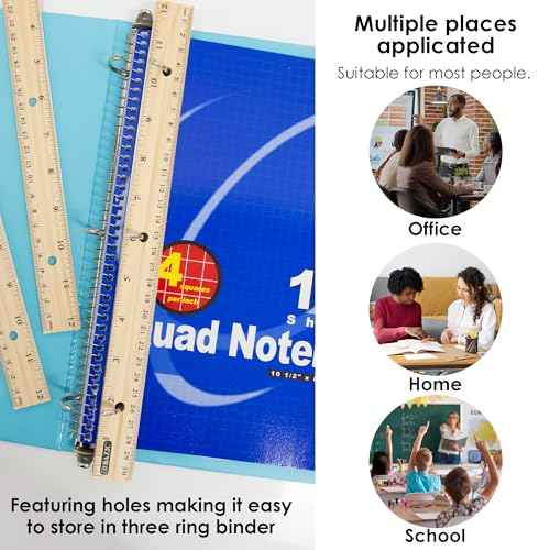BAZIC Products Wooden Ruler 12" (30cm), Singel Metal Edge, Inches Centimeter Metric Measuring Drafting Rulers, for Students School Supplies (3/Pack), 24-Packs