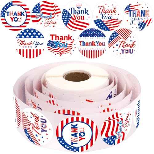 Fancy Land Veterans Day Stickers Patriotic Thank You Sticker Appreciation Veteran Thank You for Your Service Labels for Memorial Day Independence Day Decor Supplies 500Pcs