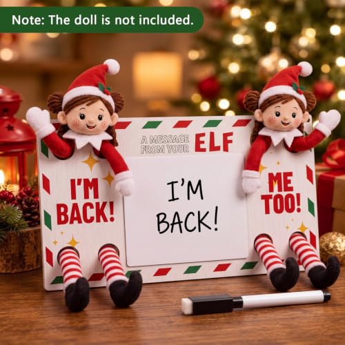 Poola Voidra Style 2 Christmas Message from Elf Hanging Sign | Reusable Dry Erase Decor