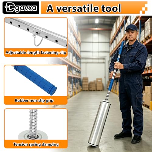 Long Handle Stretch Wrap Dispenser with Safety Knife, – 48" Pole for