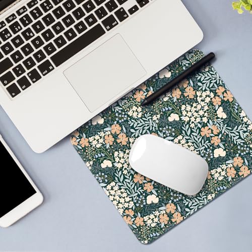 FROGIGO Vintage Garden Mouse Pad with Stitched Edges, 9.25x7.75 inch Washable Non-Slip Desk Mat for Office & Home - 1 Pack