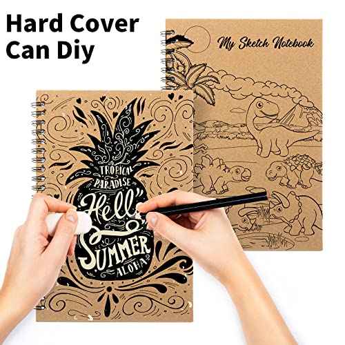 Epakh 22 Pack Spiral Notebook Bulk, Back to School Hardcover Spiral Journal Notebook 5.5 x 8.3 Inch, First Day of School Brown Travel Writing Journal Notepad, 50 Sheets 100 Pages(A5,Unlined)