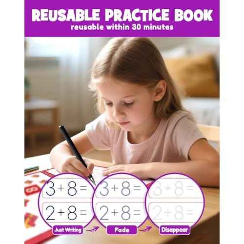 Magic Grooved Writing Practice Books for Kids, Large Grooved Handwriting Copybook, Reusable Learn to Write Number Letter Tracing Workbook for Kids Ages 3-8 Preschool Calligraphy 11"x8"