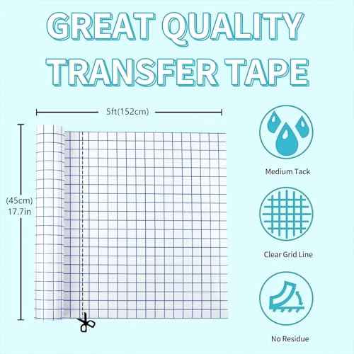 Clear Contact Paper Roll, 17.7in x 5ft Self-Adhesive Vinyl Covering Peel and Stick for Books, Shelves, Documents, Drawers & Crafts ? Waterproof, Removable & Easy to Apply