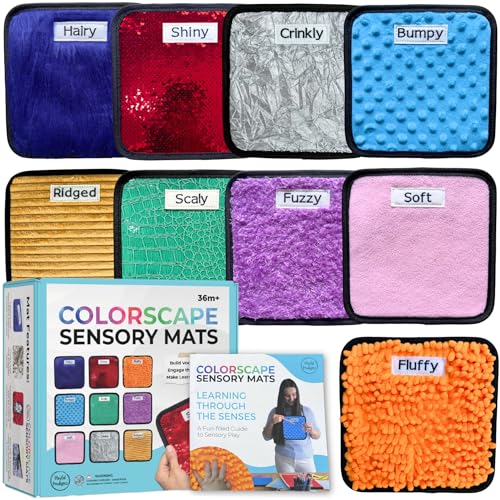 Square Sensory Discs for Autism Therapy - 9 Pack with Lesson Plans - Playful Prodigies