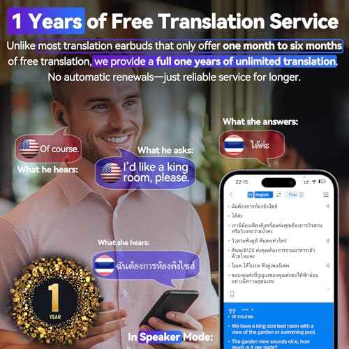 B28 Translation Earbuds - Language Translator Device, Traductor de Voz Instantaneo, Instant Voice Earbud Translator in Real Time, Aud?fonos Traductores de Idiomas, Offline Mode (Black)