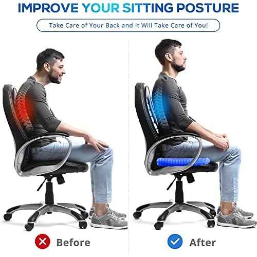 Gel Seat Cushion for Long Sitting Pressure Relief (Super Large & Thick) - Non-Slip Gel Chair Cushions for Back,Sciatica,Tailbone Pain Relief - Seat Cushion for Office Desk Chair,Car Seat,Wheelchair