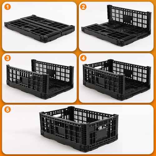 Collapsible Storage Bin Container£¬52 Liter Transfer heavy duty plastic storage box , Versatile Storage Basket milk crates (1)