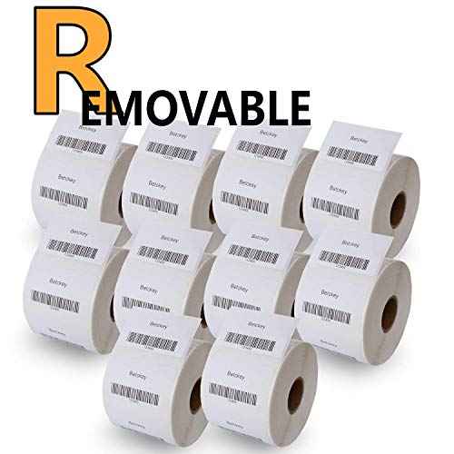 BETCKEY - Compatible DYMO 30334 (2.25" x 1.25" Removable) Medium Multipurpose Labels - Compatible with Rollo, DYMO Labelwriter 450, 4XL & Zebra Desktop Printers[10 Rolls/10000 Labels]