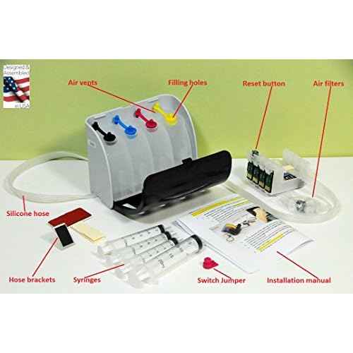 INKXPRO Empty CISS Refill kit (T126/127 cartridges) for Workforce 545 645 845 630 3520 3540 7520 7510 7010 (Empty CISS)