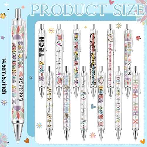 12 Pcs X-Ray Technologist Week Ballpoint Gift National Radiologic Technology Week Appreciation Pens for Radiologic Technologist Technician Employee Coworker Office Supplies