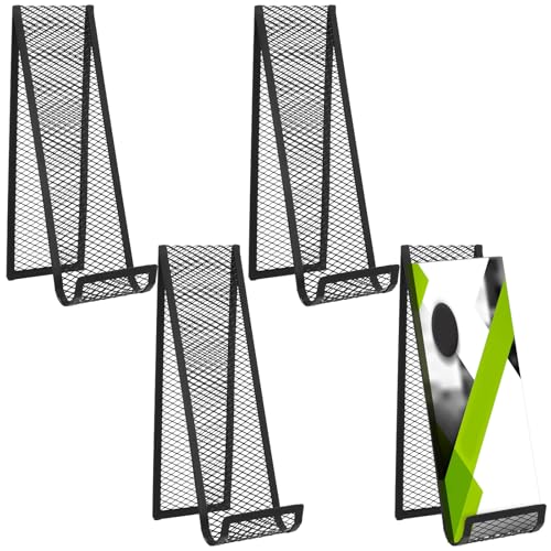 Honoson 4 Pcs Metal Brochure Holder Brochure Stand Black Mesh Fancy Display Flyer Holder Countertop Book Stand Organizer for Tabletop Pamphlet Literature Booklets Magazine Menu Journals