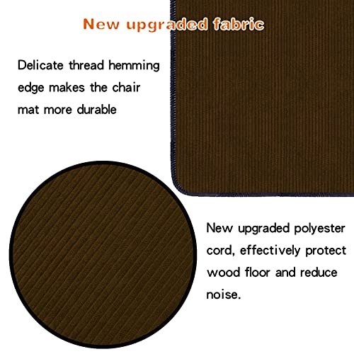 USTIDE Upgraded Office Chair Mat for Hardwood & Tile Floor 35"x47", Computer Desk Gaming Rolling Chair Mat Wood Floor Protector Glue - Free Adhesive Non-Slip Floor Protector for Home Ofiice, Coffee