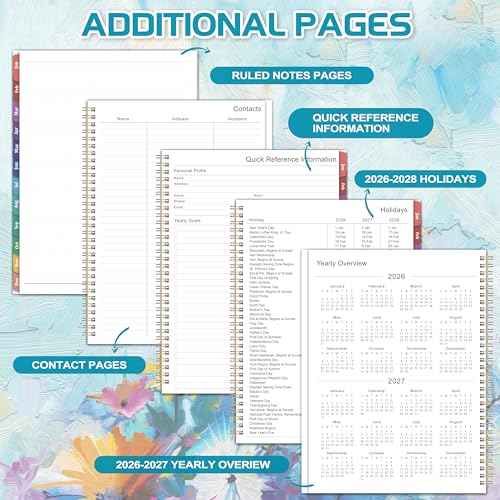 2026 Planner - 2026 Planner Weekly and Monthly, January 2026 - December 2026, 8.5" x 11", Calendar Planner 2026 with Colorful Monthly Tabs, Twin-wire Binding, Holidays, Back Pocket