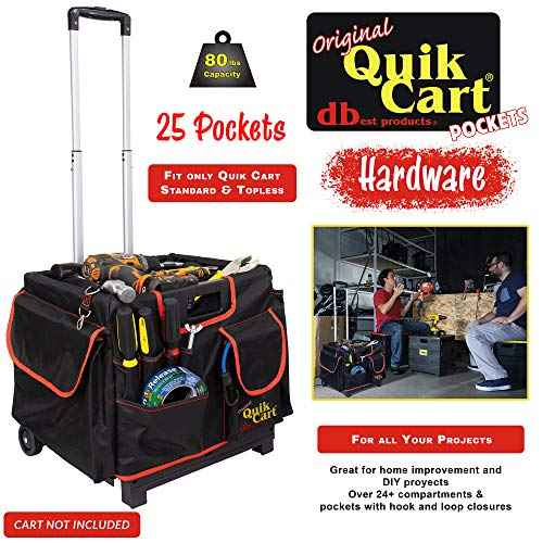 dbest Quik Cart Pockets, Black, Unisex, 20-Pocket Caddy for Easy Organization and Storage