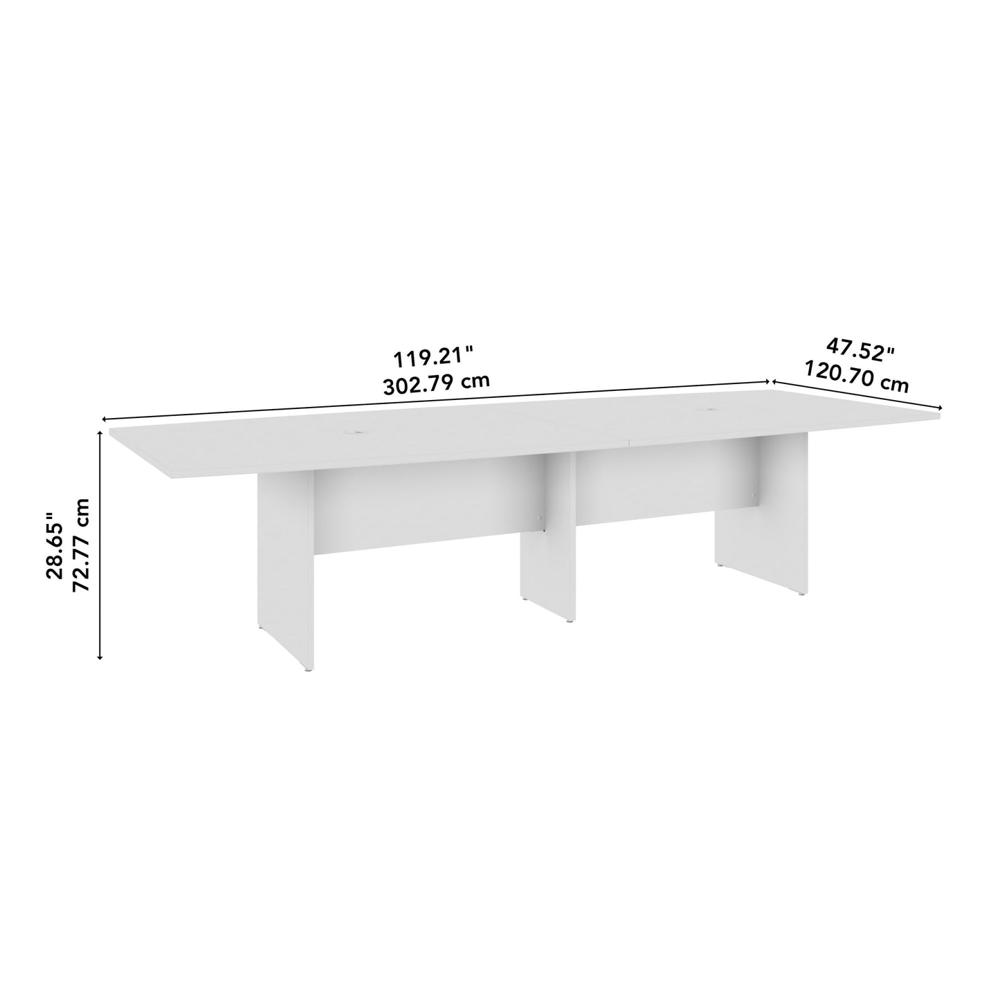 Bush Business Furniture 96-inch Office Conference Table with Wood Base, Boardroom Meeting Space for 8 Users, Modern Hickory