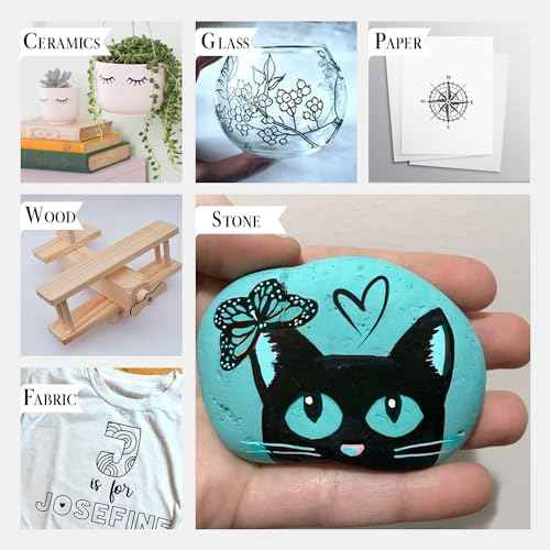 Black Paint Pen Fine Tip | Set 4 Fine Tip Black Paint Pen 0,7mm | Acrylic Marker For Ceramics, Rock Painting, Glass, Wood, Canvas, Metal