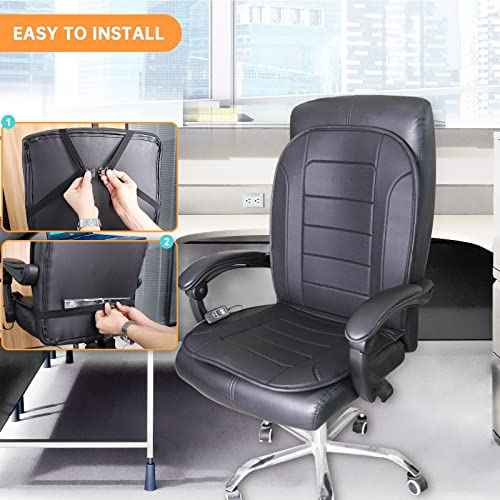 Heated Seat Cushion for Office Chair with Temperature Control and Timer, Back and Seat Heating - for Office/Home Use