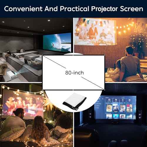 TMY 1080P Full HD Portable Mini Projector, Upgraded Bluetooth Movie Projector with Screen, Compatible with TV Stick Smartphone/HDMI/USB, Indoor & Outdoor Use