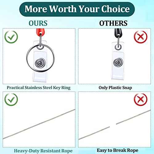 Yaomiao 100 Pack Retractable Badge Holder Reel with Clips Heavy Duty ID Card Holder Reels Bulk with Key Ring for Office Worker Doctor Nurse Employee School Students (Multicolor)