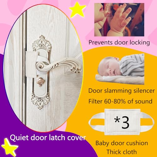 Baby Door Silencer & Latch Cover 3 Pack - 4.1 x 3.1 inches Beige (SLIFEOW)