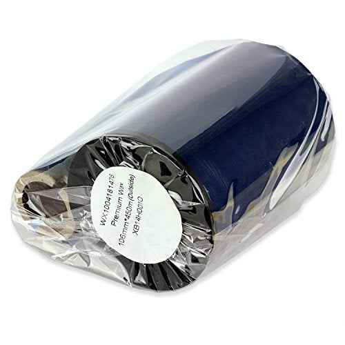 OfficeSmartLabels WR1004331476 (4.33" x 1476') Black Enhanced Thermal Wax/Resin Ribbon, Compatible with Zebra Printers - 1 Inch Core