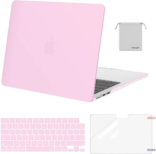 MOSISO MacBook Air 13-Inch Case - Hard Shell with Keyboard Cover & Screen Film | Dusty Pink