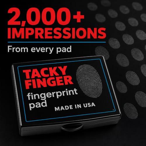 Inkless Fingerprint Pad Black 2 Pack - No Mess, Quick Dry for Notary & Legal Use