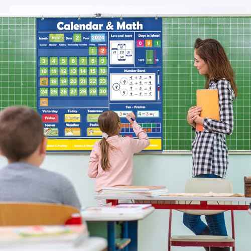 Pocket Chart for Classroom,Toddler Preschool Classroom Math Calendar,Circle Time Learning Center,Math Manipulatives,Addition and Subtraction Games,Homeschool Supplies,Classroom Must Haves