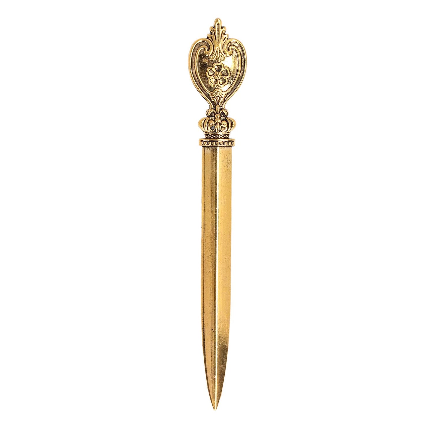 Vintage Metal Letter Opener, Desk Envelope Slitter - Lightweight, Gold