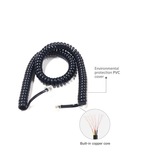 MZMSBAO Coiled Telephone Cord, 3.1 Feet Coiled, 25 Feet Uncoiled, Phone Cord Works with All Corded Landline Phones, for Use in Home or Office, Black,2 PCS