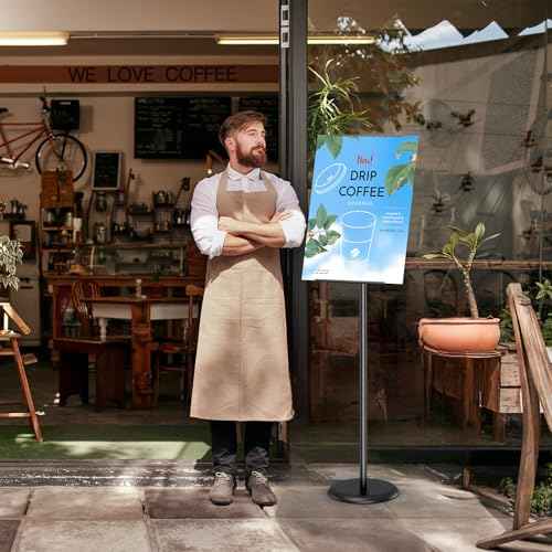 Adjustable Poster Stand for Display - Floor Standing Poster Sign Stand Metal with 180¡Æ Angle Rotation, Great for Events, Advertising, and Direction Board & Foam Poster (1 PACK)