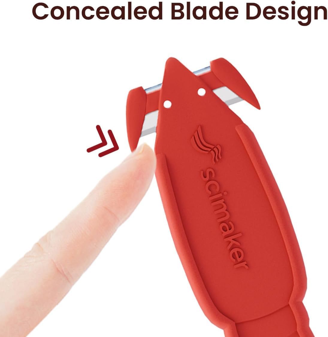 Skiennix Safety Box Cutter - Recessed Stainless Steel Blade Utility Knife for Efficient Package Opening | 6-Pack