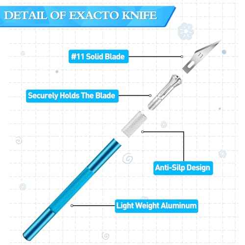 Exacto Knife, 3 Exacto Knives with 30 Exacto Blades #11, Craft Knife, Hobby Knife, Precision Knife, Exacto Knife Set for Crafts, Arts, Modeling, Scrapbooking (Purple-Blue-Black)
