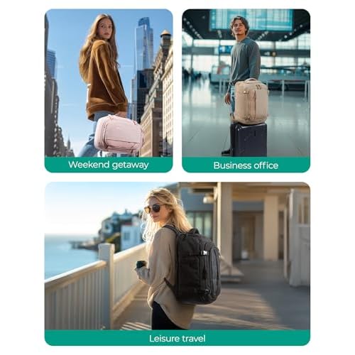 BAGSMART Travel Backpack Carry on Flight Approved, 28L Lightweight Backpack Fits 17.3 Inch Laptop for Men Women, Water Resistant Personal Item Travel Bag with USB Charging Port, Black