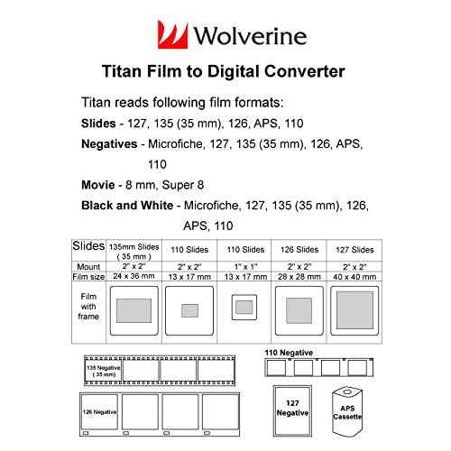 Wolverine Titan 8-in-1 High Resolution 35mm, 127, 126, 110 and APS Film to Digital Converter with 4.3" Screen and HDMI Output