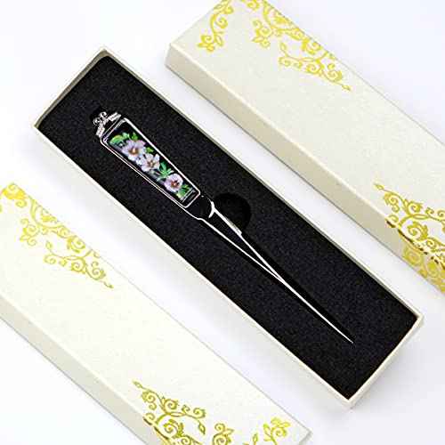 Envelope Opener Cutter Knife ? 168mm Decorative Letter Opener for Envelopes, Boxes, Packages ? Premium Rustproof Iron Letter Opener for Everybody ? Anti-Fingerprint Treatment (Rose of Sharon)
