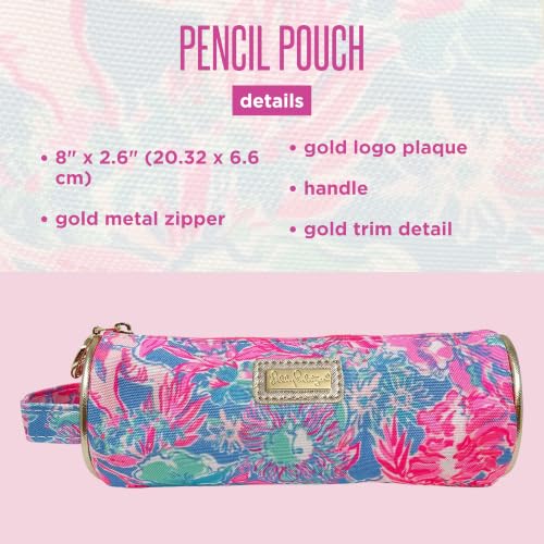 Viva La Lilly Lilly Pulitzer Pink Pencil Pouch with Handle - Travel Cosmetic Bag