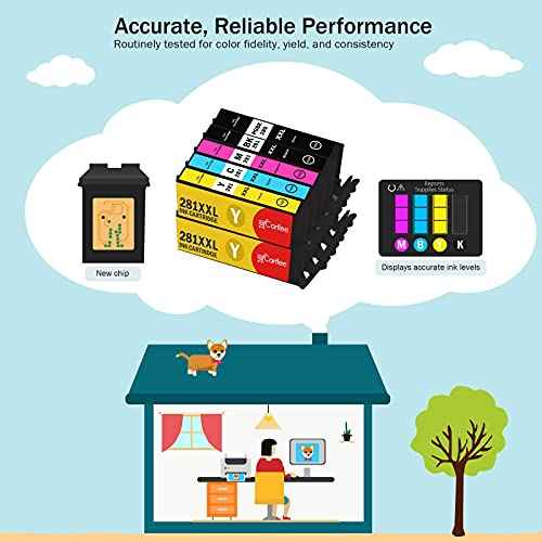 Cartlee 10 Compatible Ink Cartridges Replacement For PGI-280XXL CLI-281XXL 280 XXL 281XXL For Canon Pixma TR8520 TS9120 TS8220 TS6120 TS6220 TS6320 TR7520 TS8120 TS8320 TR8500 printers (10 Pack Combo)