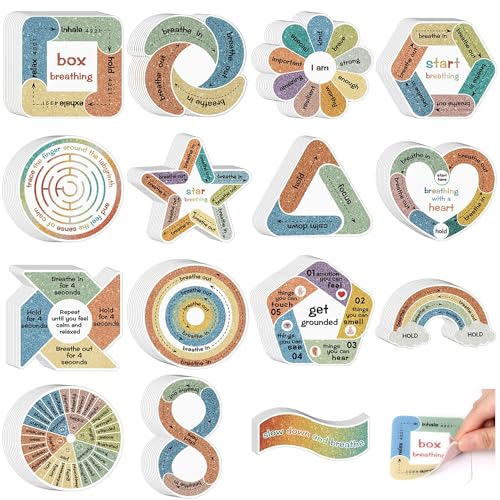 150Pcs Calm Stickers for Anxiety Sensory Textured Sensory Stickers Anti Stress Anxiety Relief Items Boho Calm Sticker Bulk Waterproof Fidget Classroom Teacher Supplies (150)