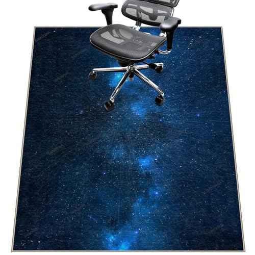 Chair Mat for Hardwood Floor,48"*60" Under Desk Mat for Rolling Computer Chair &Low Pile Carpet Floor,Anti-Slip Floor Protector for Home Office Blue Starry Sky