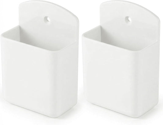 Skiennix Remote Control Holder - 2 Pack Self-Adhesive Wall Mount Storage Box for TV & AC Remotes